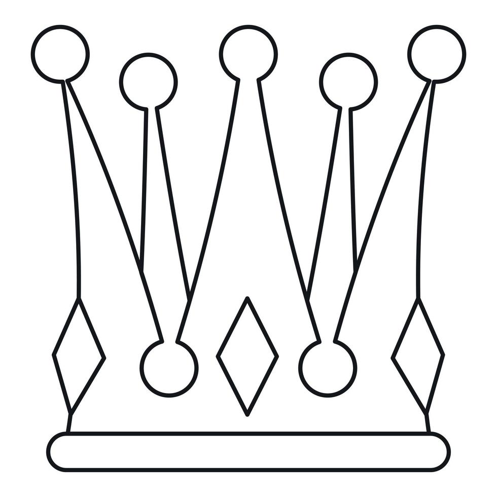 icône de la couronne royale, style de contour vecteur