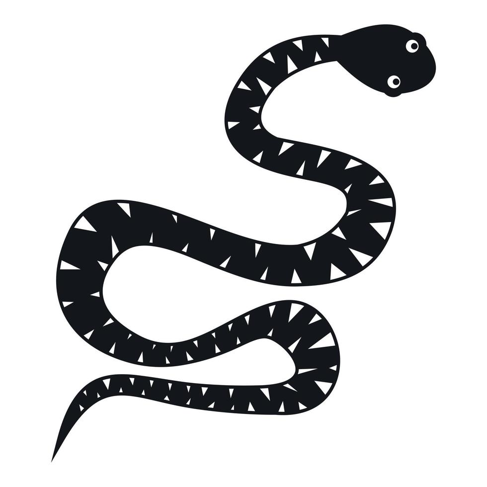 icône de serpent noir se tortillant, style simple vecteur