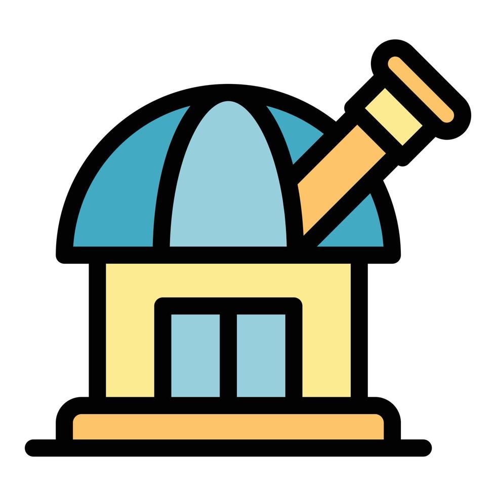 découvrir le vecteur de contour de couleur de l'icône de l'observatoire de l'espace