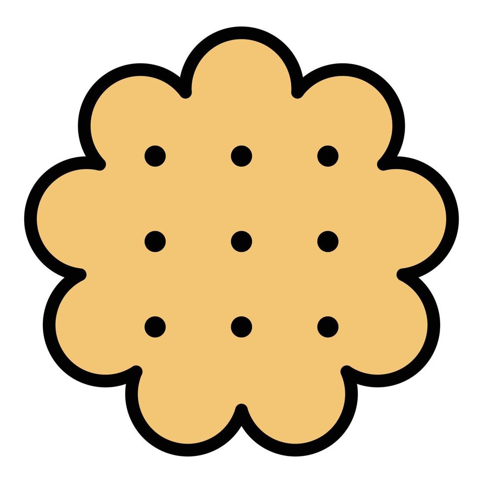 vecteur de contour de couleur d'icône de cookie d'arachide