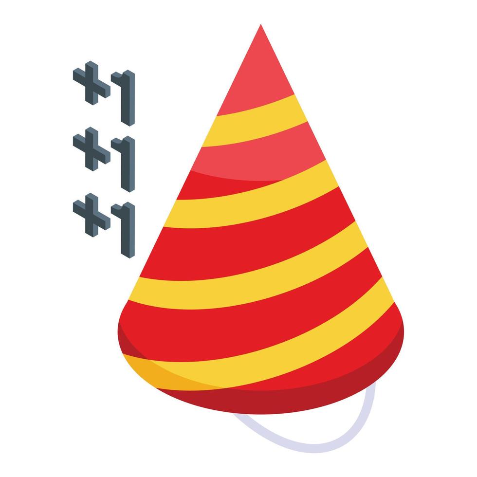 vecteur isométrique d'icône de cône d'anniversaire. fête du chapeau