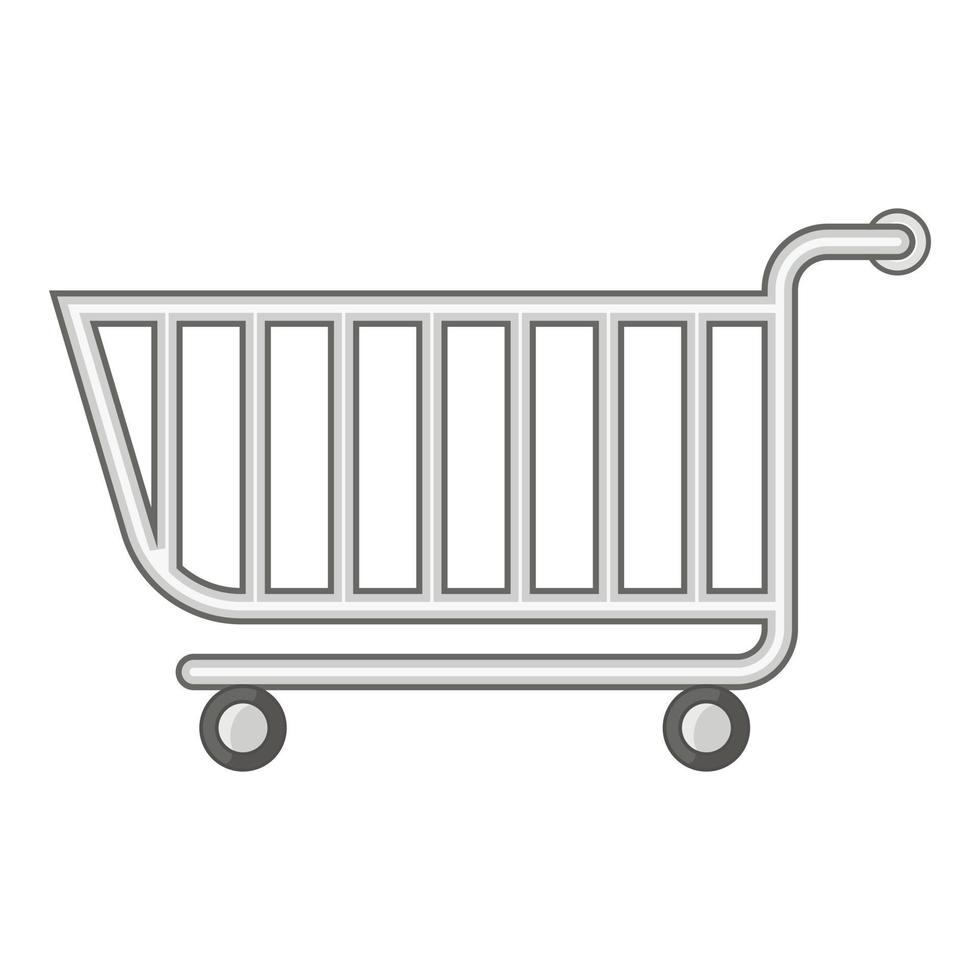 icône de panier de supermarché, style cartoon vecteur