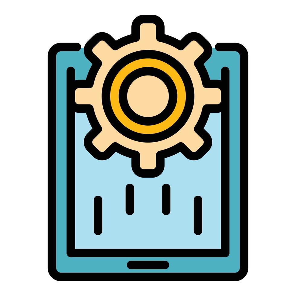vecteur de contour de couleur d'icône de tablette de support de réparation