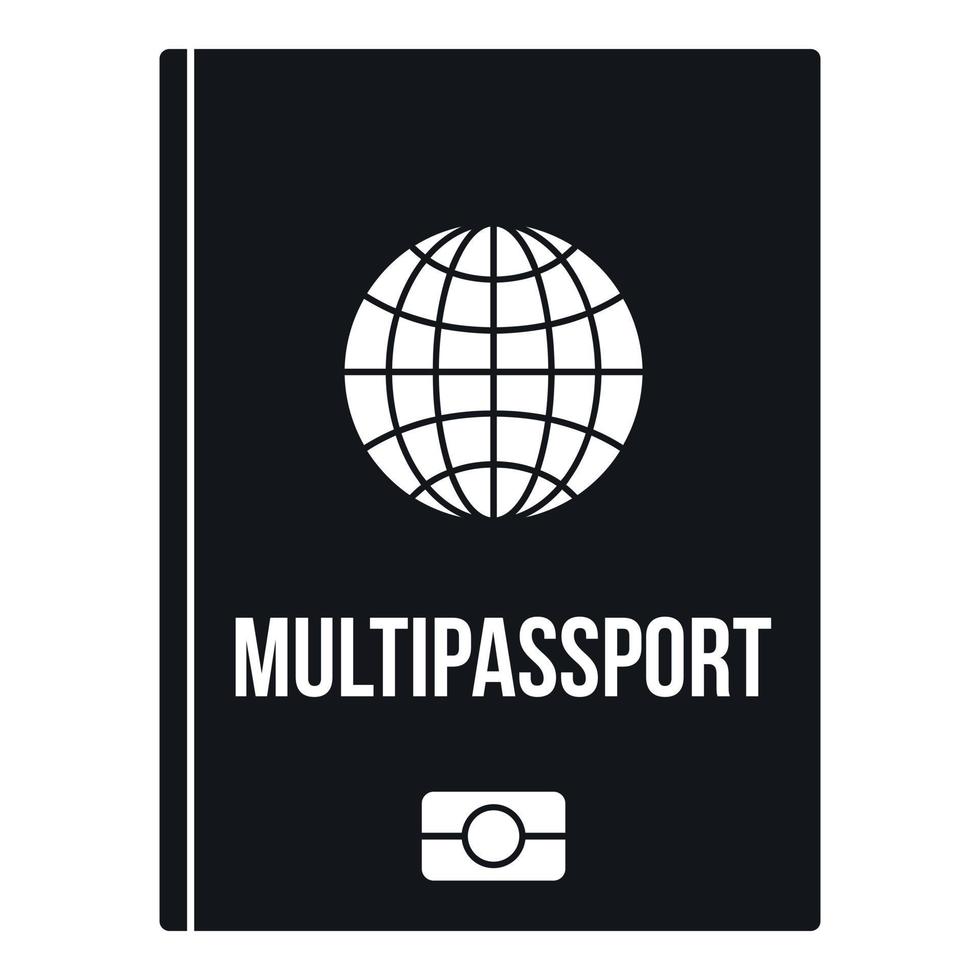 icône multipasseport, style simple vecteur