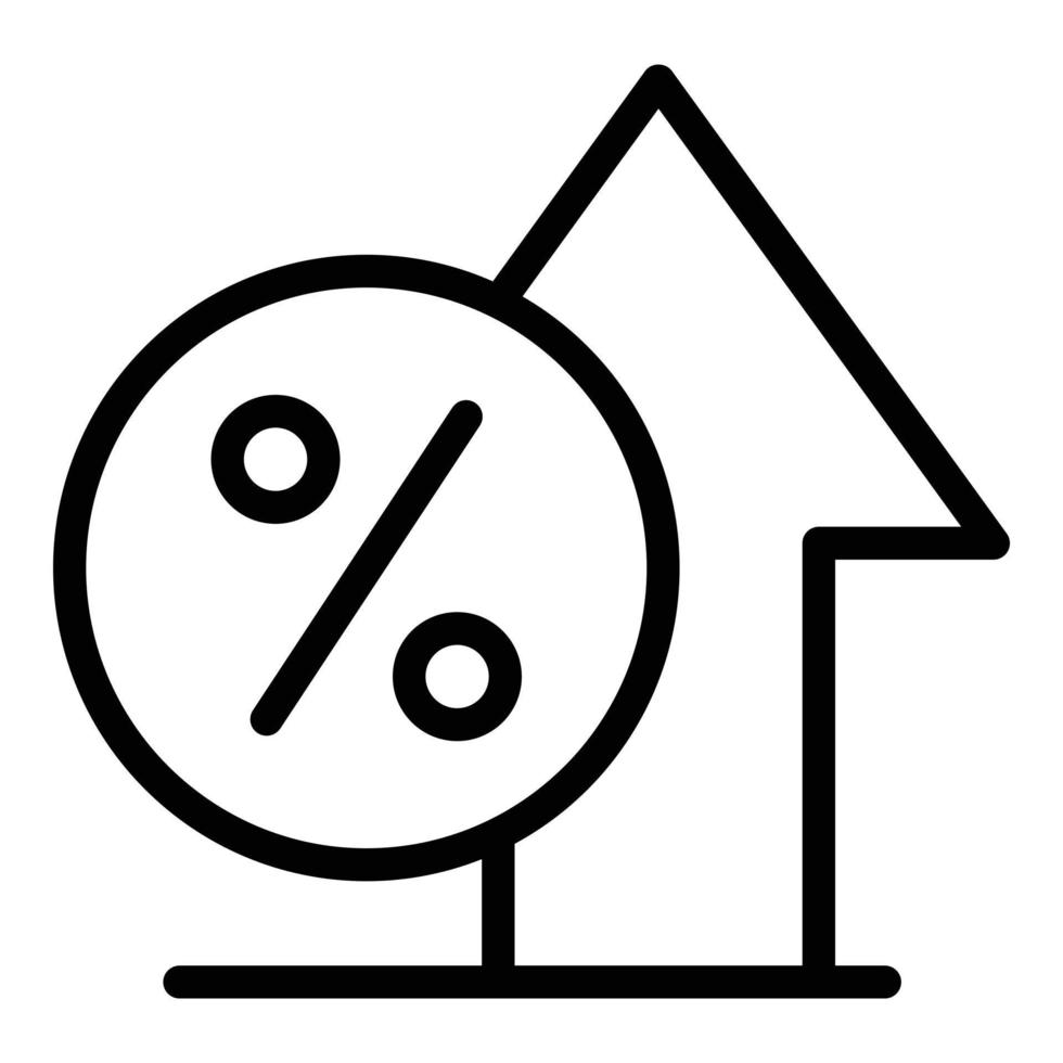 vecteur de contour d'icône d'argent de prêt de pourcentage. crédit d'impôt