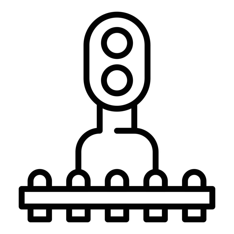 vecteur de contour d'icône de chemin de fer de sécurité. feu de chemin de fer