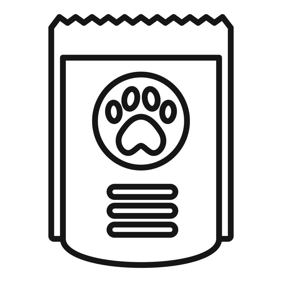 nouveau vecteur de contour d'icône de nourriture pour chien cookie. l'alimentation animale