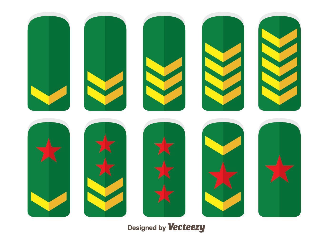 Green Army Rank Collection Vector