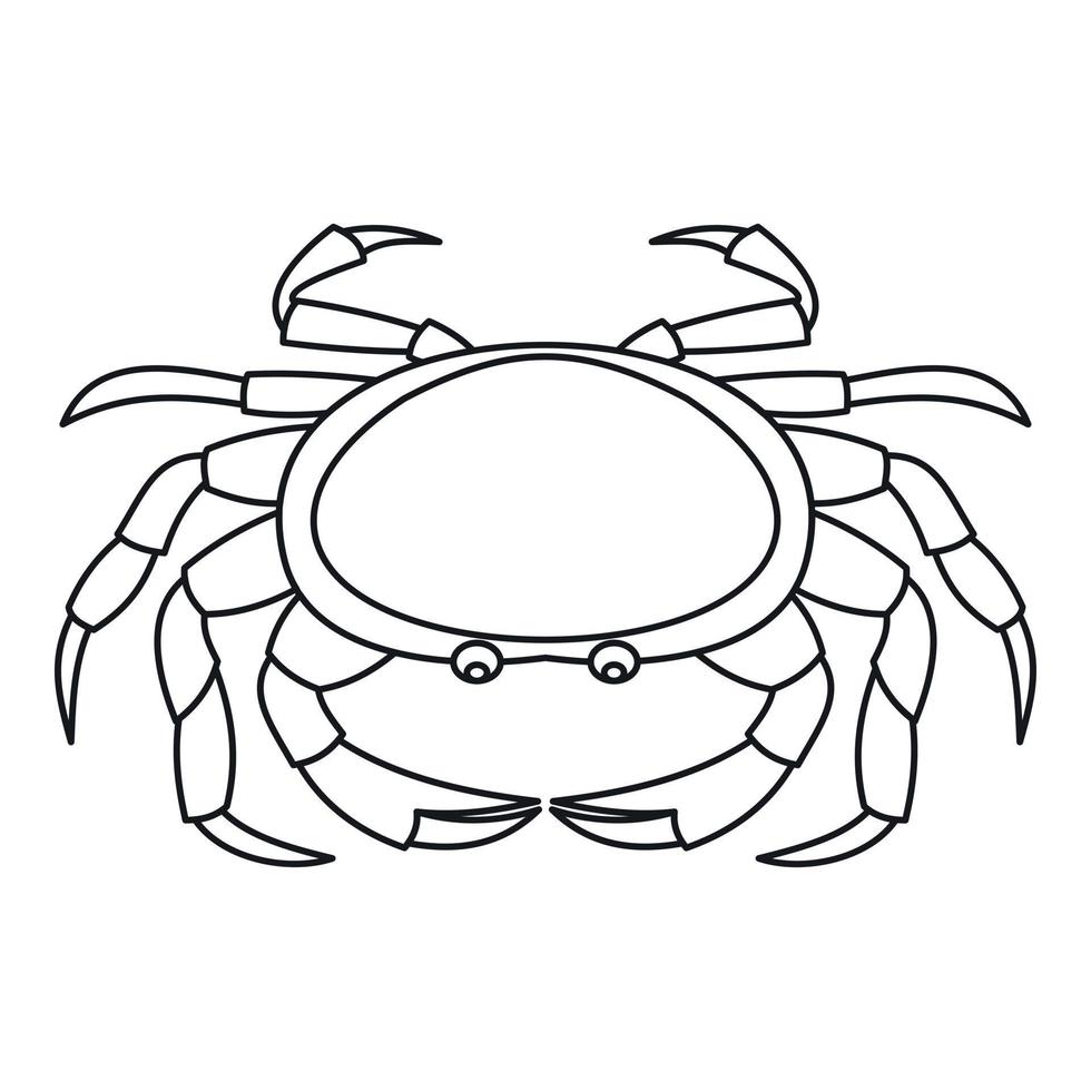 icône d'animal de mer de crabe, style de contour vecteur