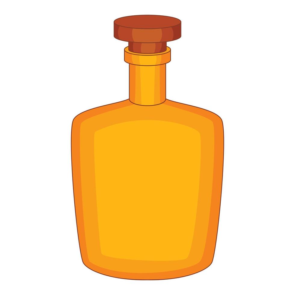 icône de bouteille brune, style cartoon vecteur