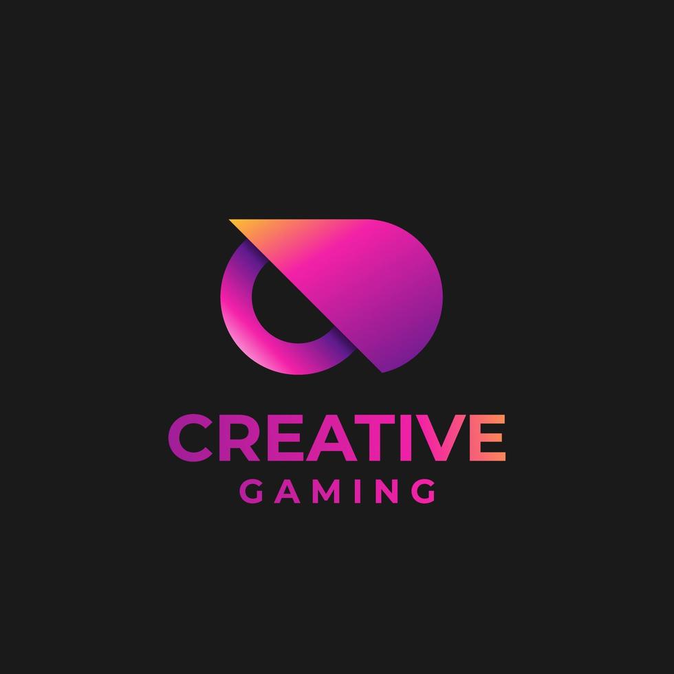 logo de forme de jeu créatif, création de logo de jeu, conception de jeu abstraite, personnage abstrait, logo de jeu vecteur