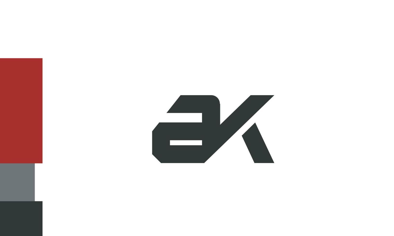 alphabet lettres initiales monogramme logo ak, ka, a et k vecteur