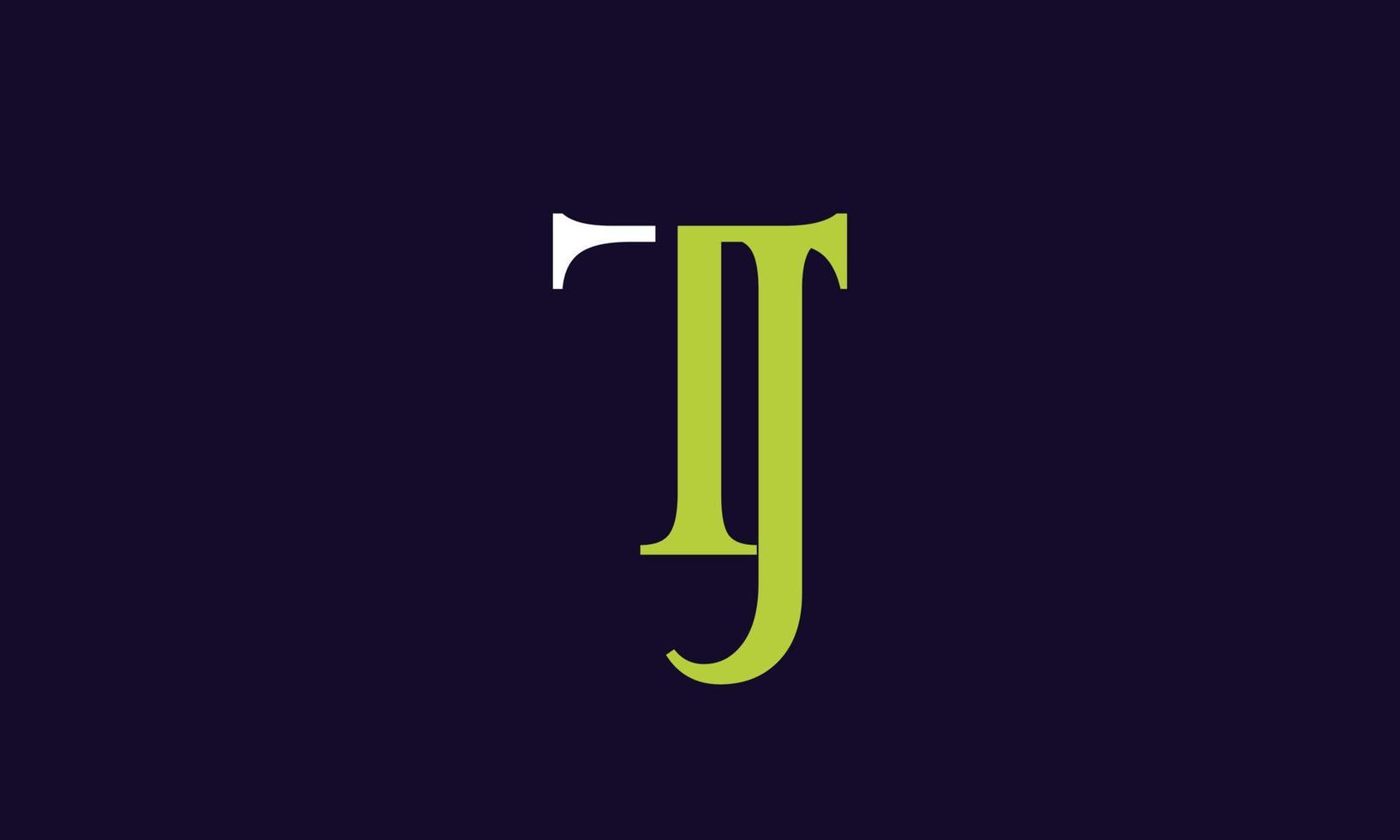 alphabet lettres initiales monogramme logo tj, jt, t et j vecteur