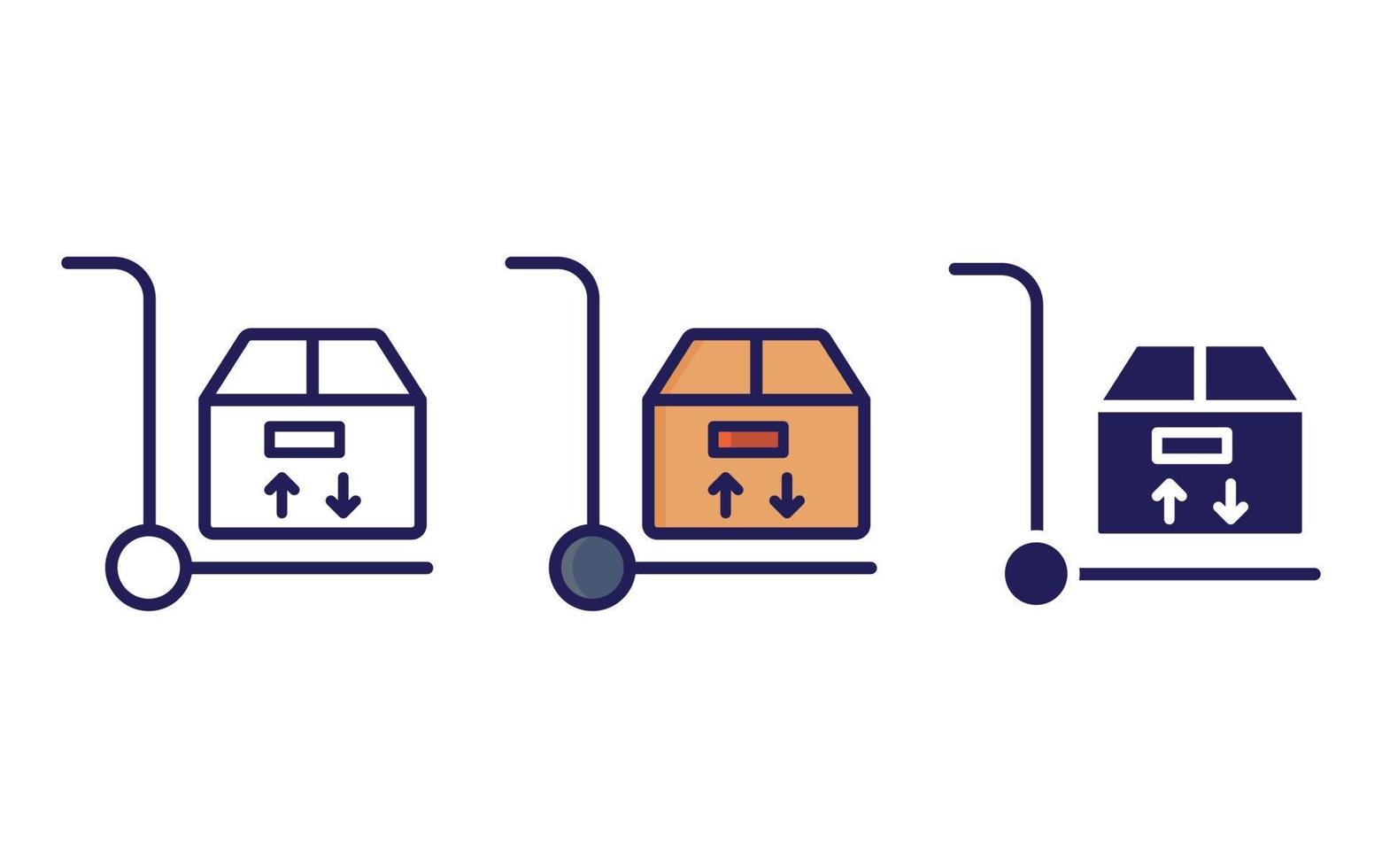 ligne de chariot de fret et icône de glyphe, illustration vectorielle vecteur