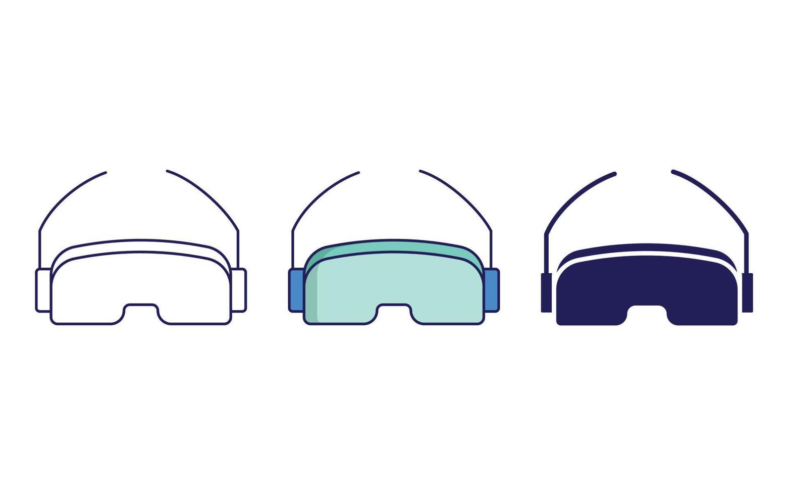 icône de ligne et de glyphe de lunettes de ski, illustration vectorielle vecteur