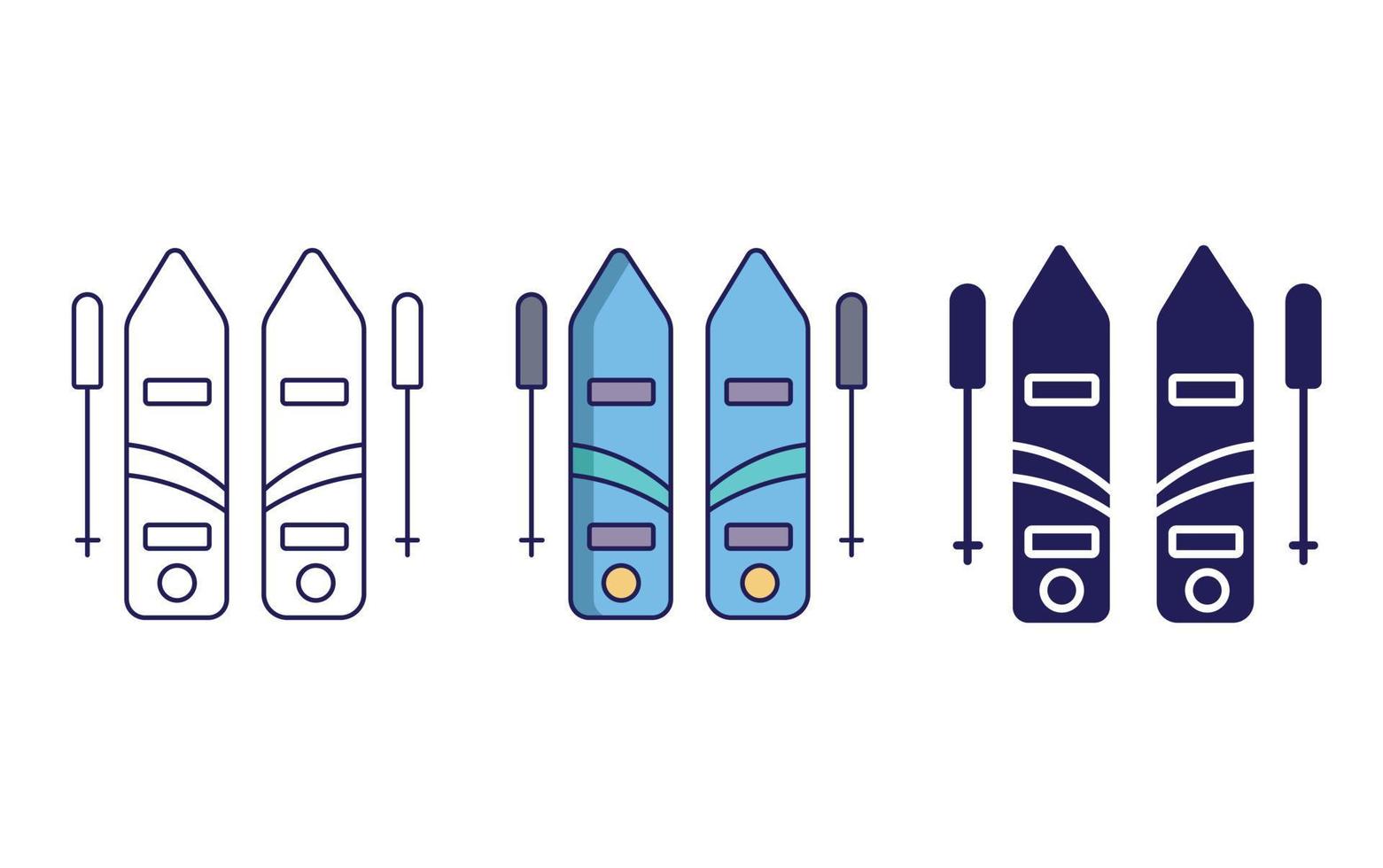 planche de ski, ligne de snowboard et icône de glyphe, illustration vectorielle vecteur