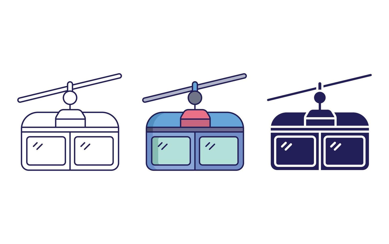 ligne de téléphérique et icône de glyphe, illustration vectorielle vecteur