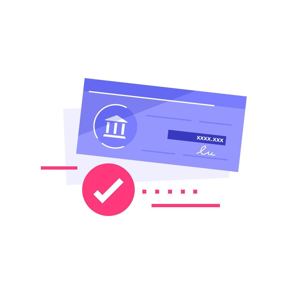 icônes de ligne vectorielle de chèque bancaire pour vos projets numériques ou imprimés vecteur