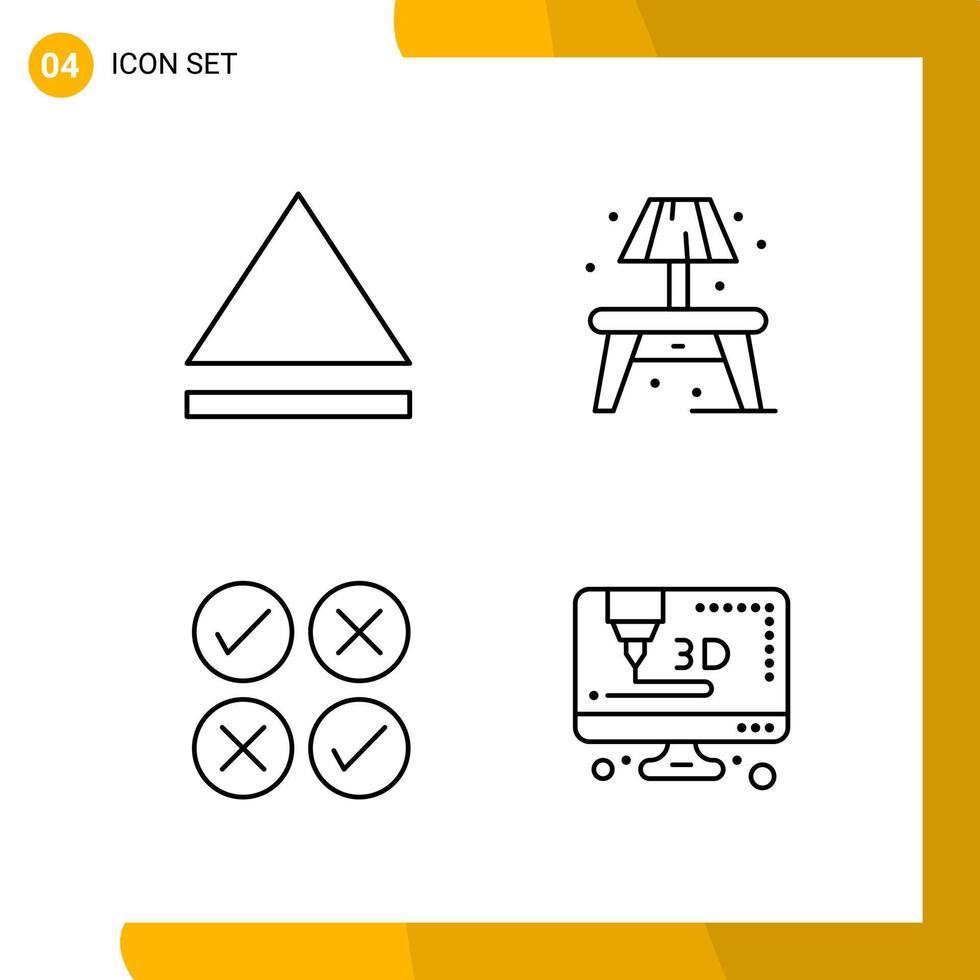 4 jeu d'icônes. pack d'icônes de style de ligne. symboles de contour isolés sur fond blanc pour la conception de sites Web réactifs. vecteur