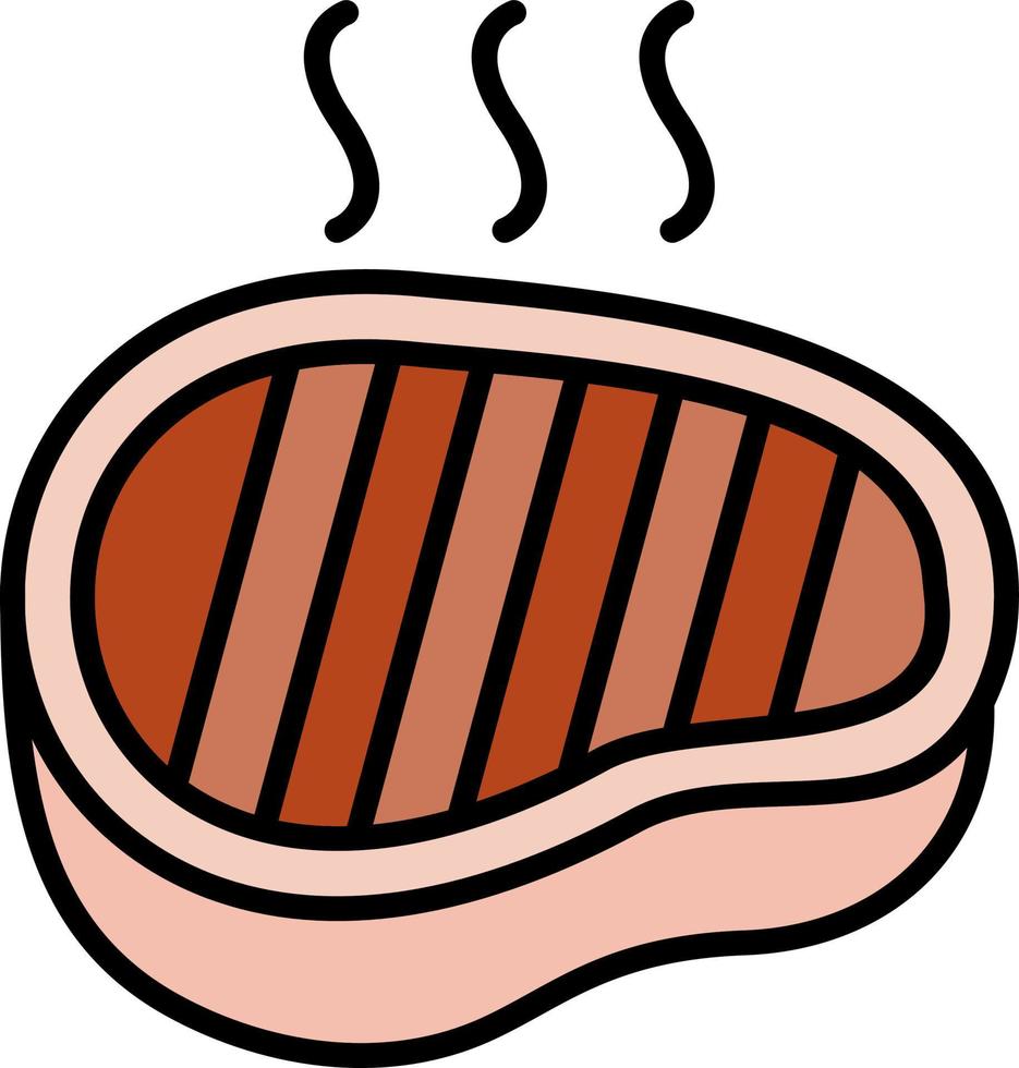 conception d'icône créative de steak vecteur