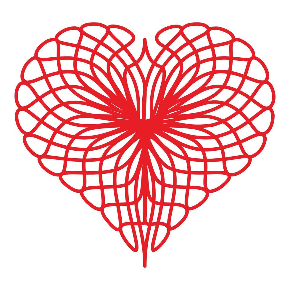 icône de coeur de fil, style simple vecteur