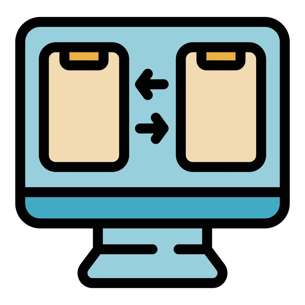 vecteur de contour de couleur de l'icône de comparaison de smartphone
