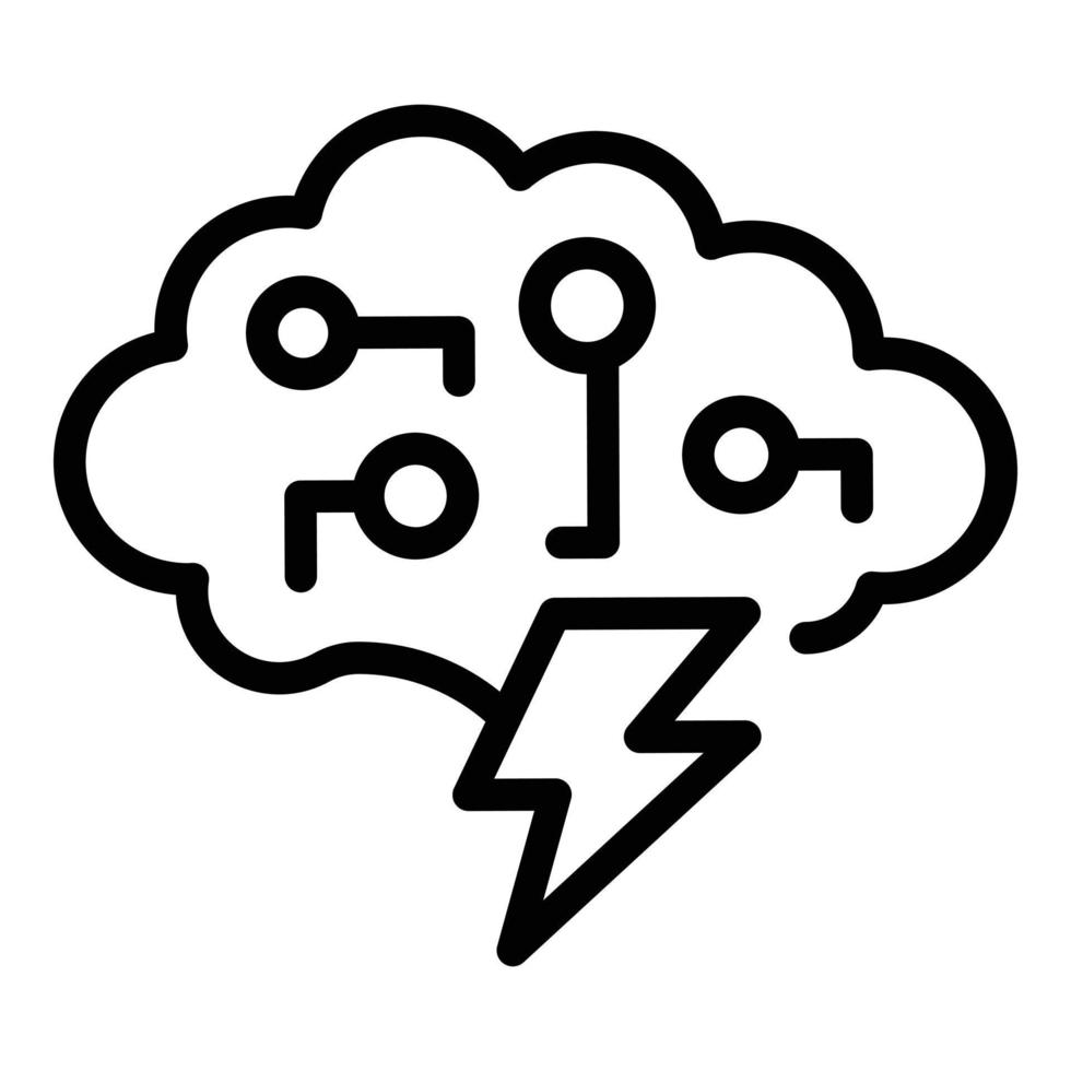 vecteur de contour d'icône de nuage de données de tempête. données d'information