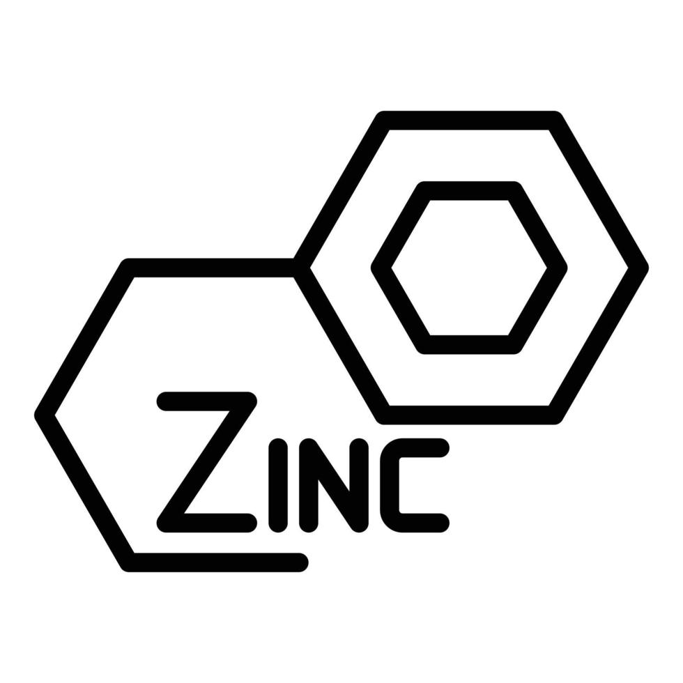 vecteur de contour d'icône de nutrition de zinc. nourriture vitaminée