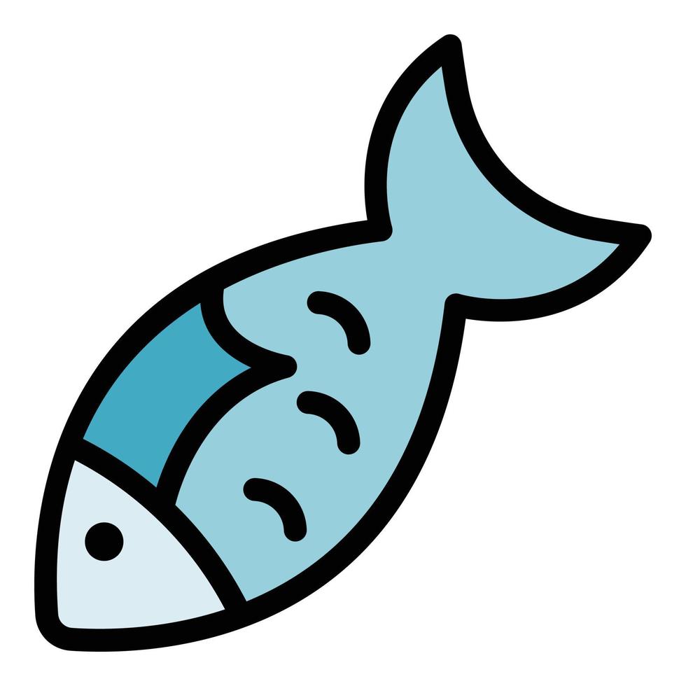 vecteur de contour de couleur d'icône de poisson de nutrition sportive