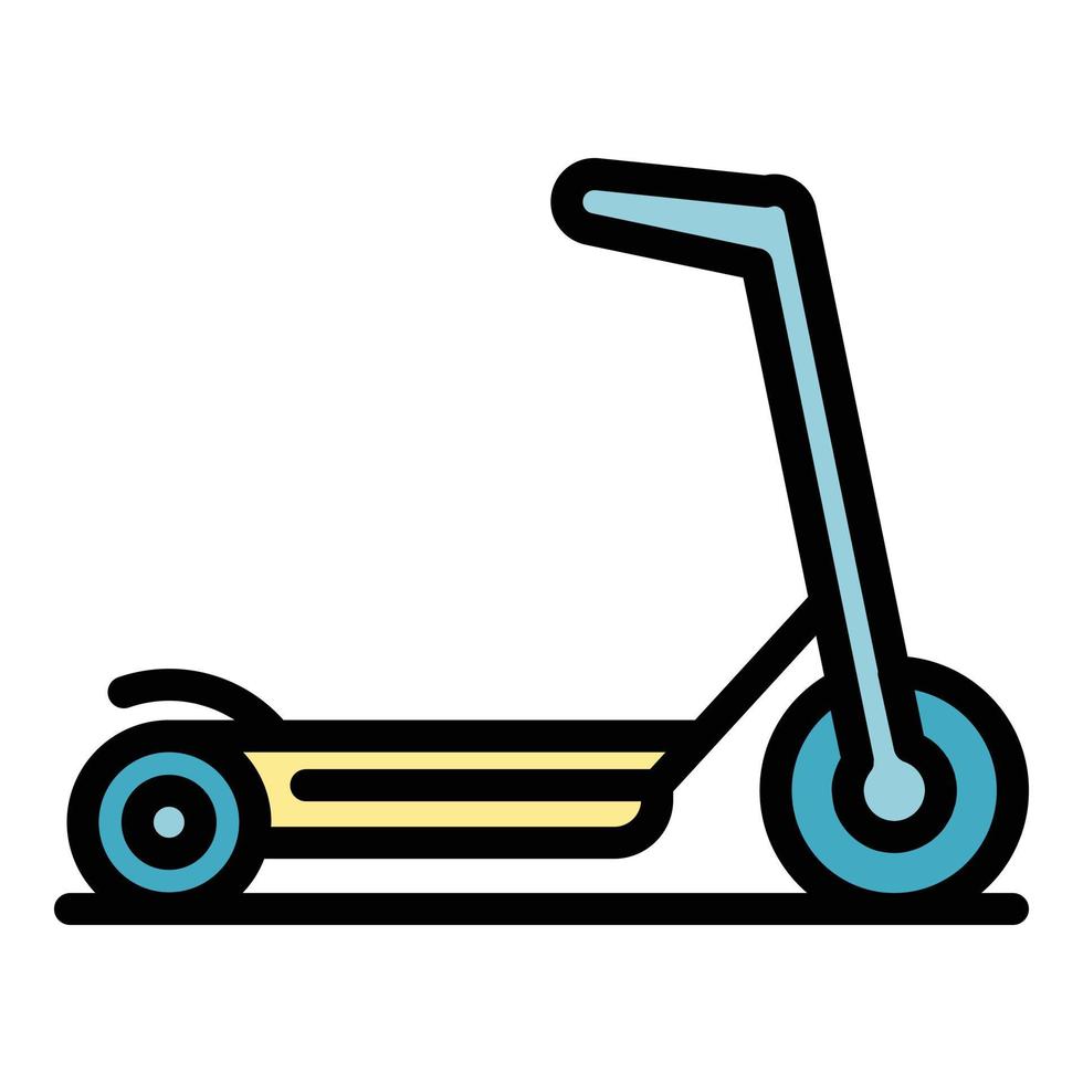 vecteur de contour couleur icône scooter électrique