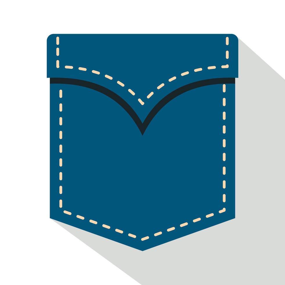 icône de symbole de poche bleue, style plat vecteur