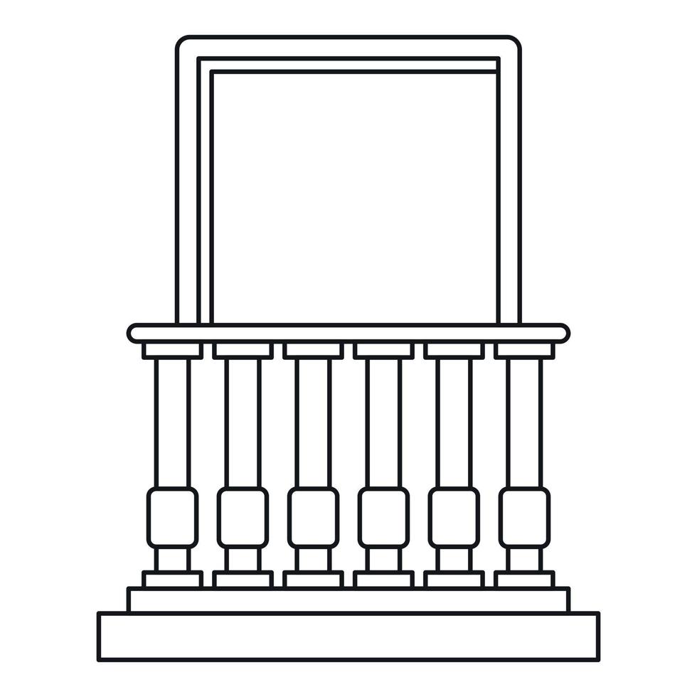 icône de balcon et de balustrade, style de contour vecteur