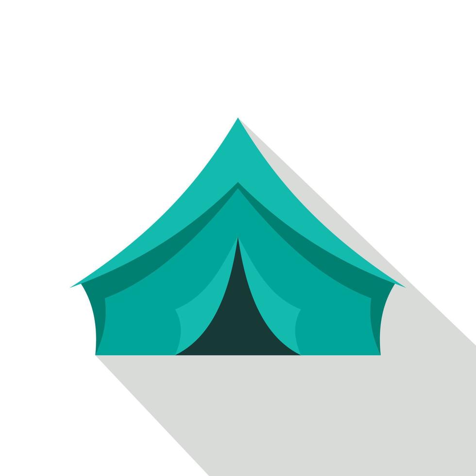 icône de tente turquoise, style plat vecteur