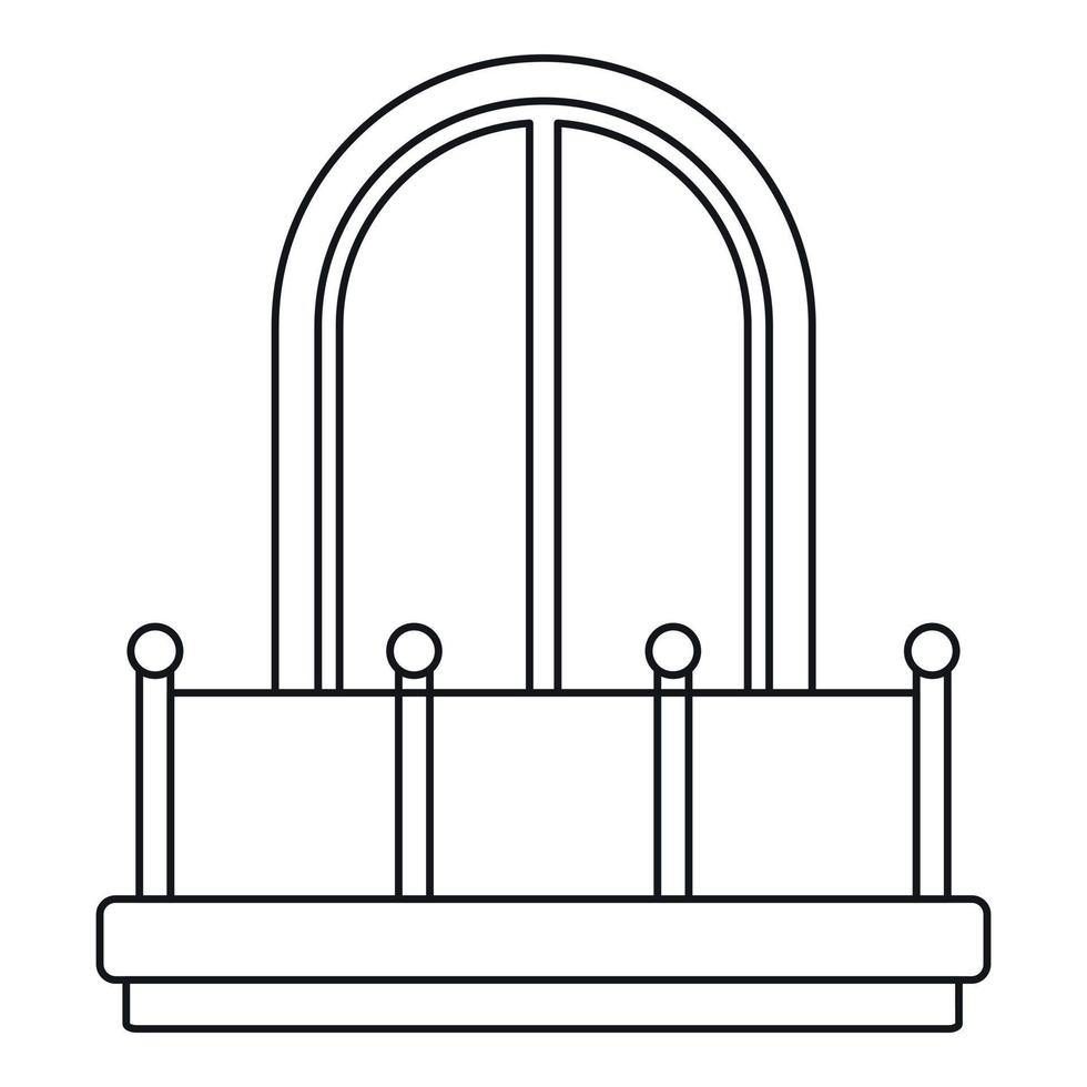 icône de fenêtre cintrée, style de contour vecteur