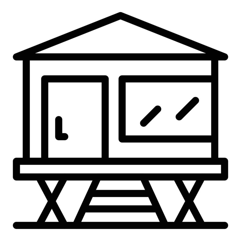 vecteur de contour d'icône d'échasse de forêt. maison de campagne