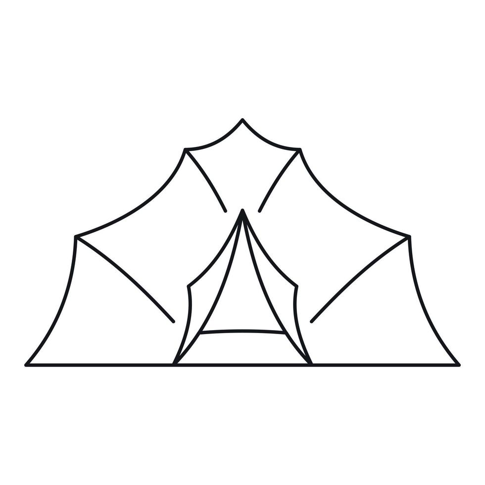 icône de grande tente, style de contour vecteur