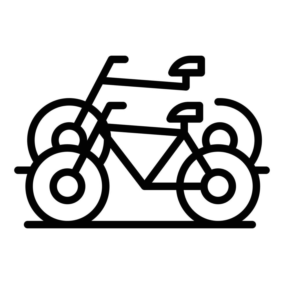 vecteur de contour d'icône de vélo. parc à vélos