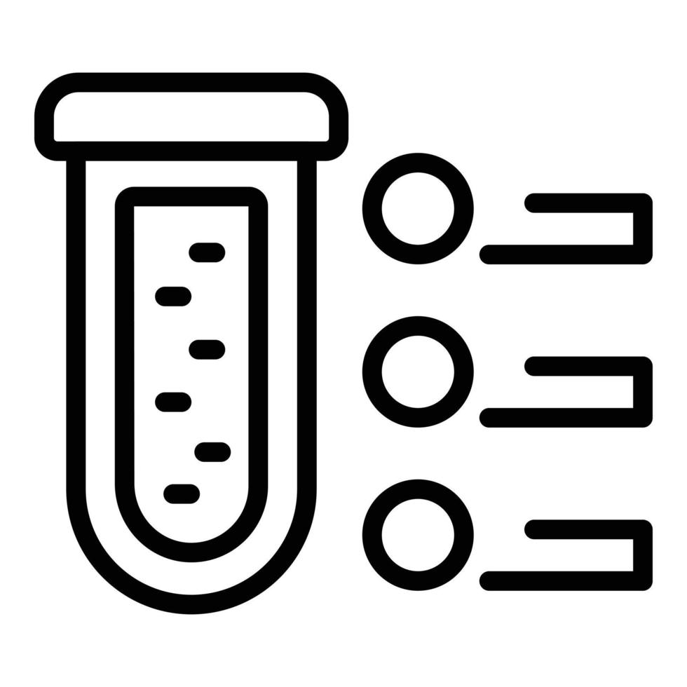 vecteur de contour d'icône de soin de tube à essai. couronne pcr