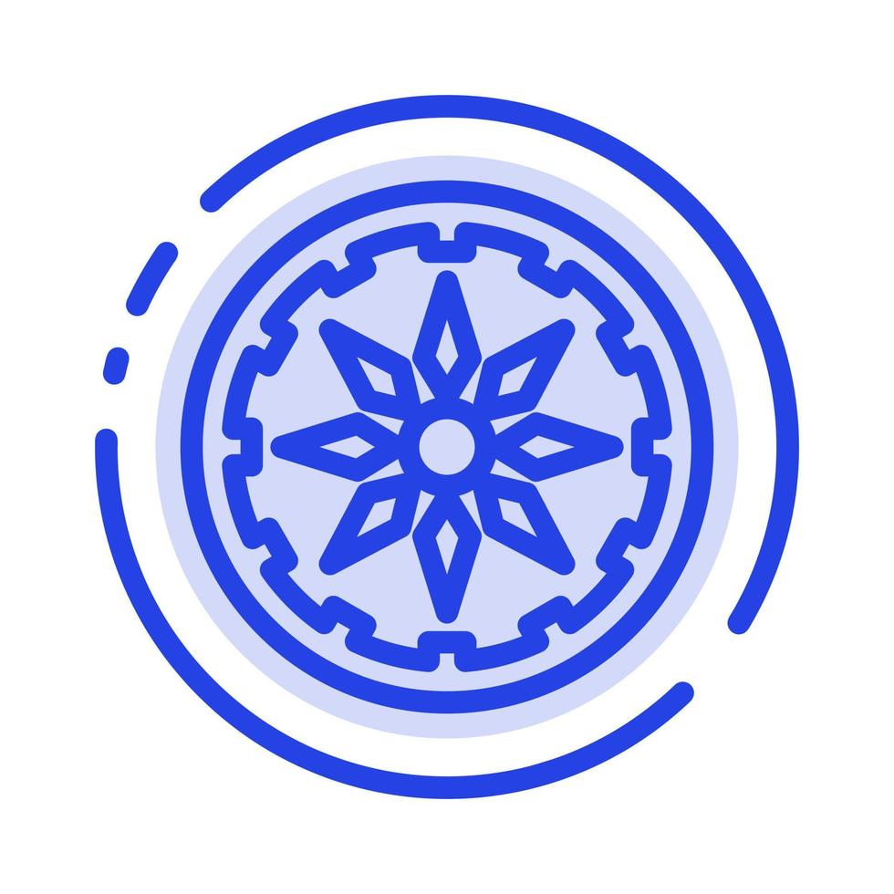 cercle pays inde bleu pointillé ligne icône vecteur