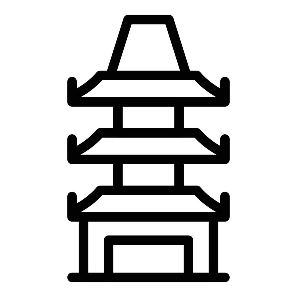 vecteur de contour d'icône de pagode de porte. bâtiment chinois