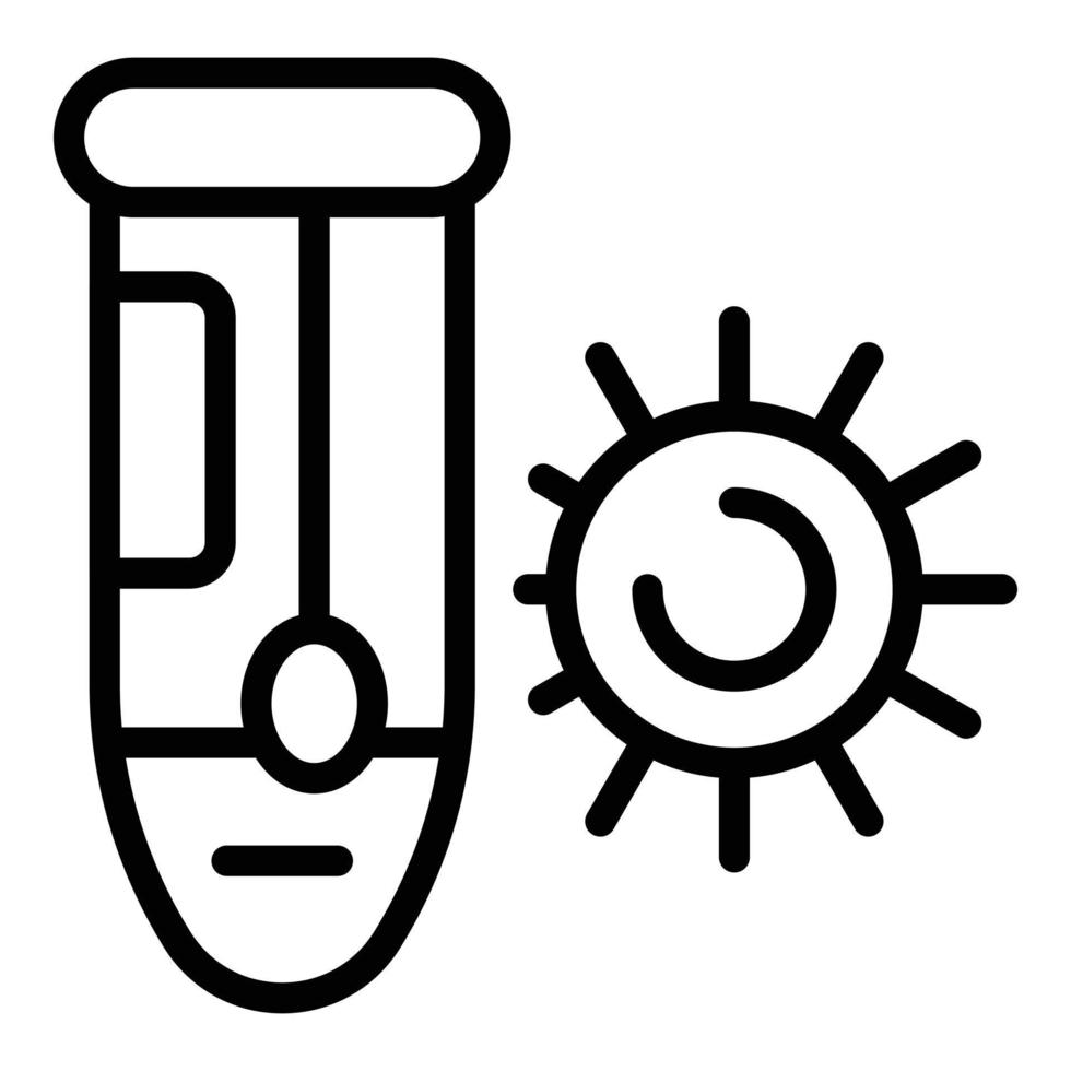 vecteur de contour d'icône de virus de tube à essai. pcr santé