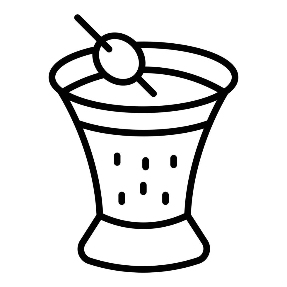 vecteur de contour d'icône de cocktail d'olive. huile alimentaire
