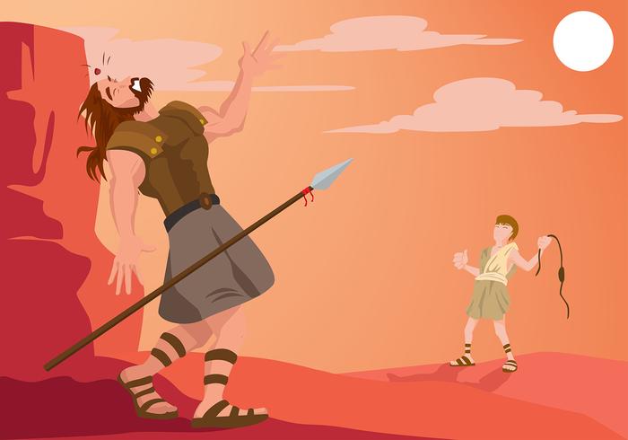 David et goliath illustration vecteur gratuit