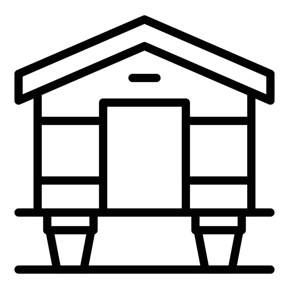 vecteur de contour d'icône de bungalow à la maison. maison de campagne