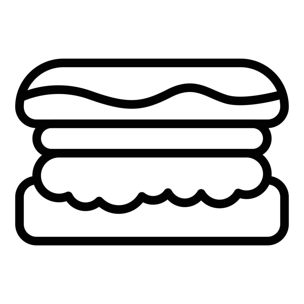 vecteur de contour d'icône de hamburger australien. cuisine alimentaire