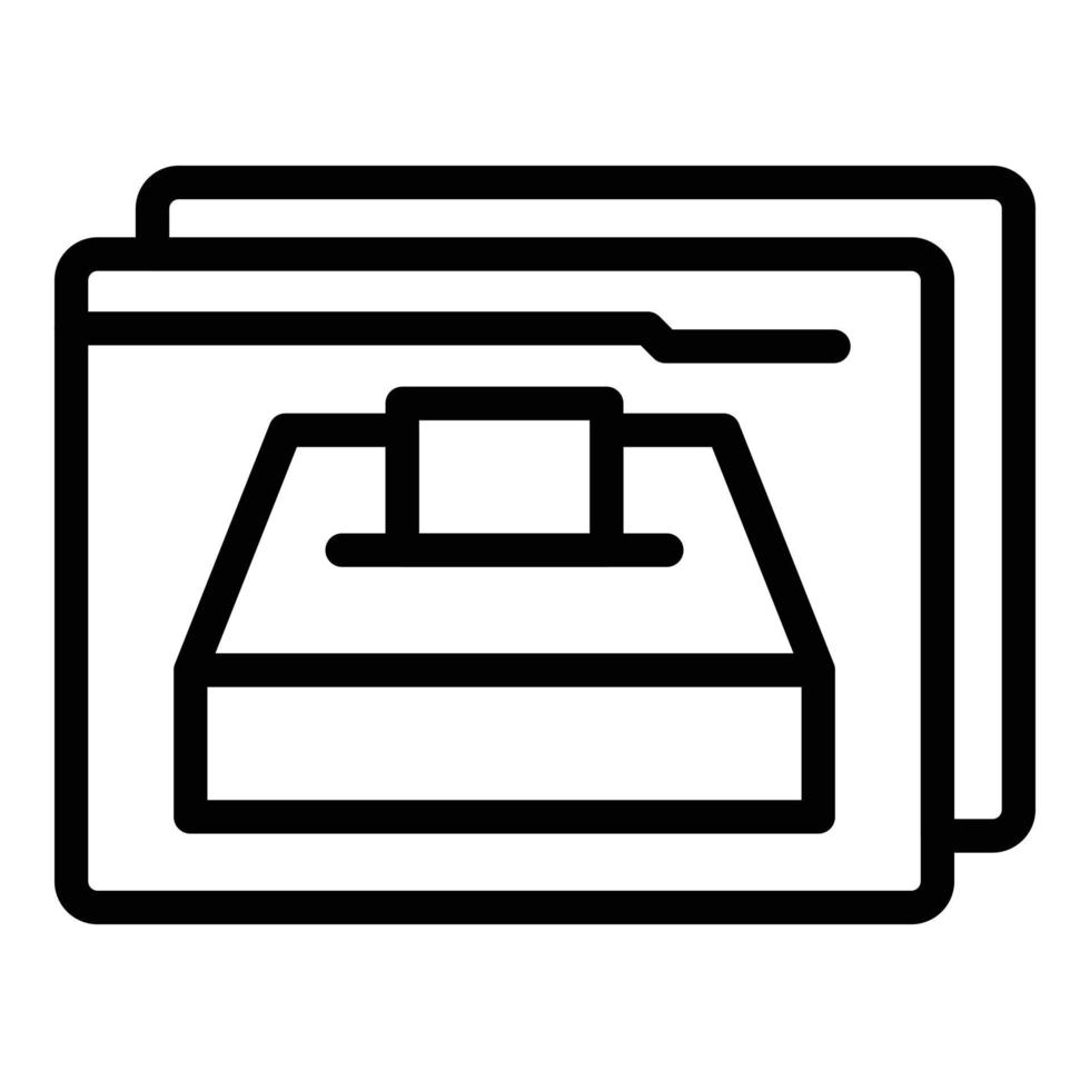 vecteur de contour d'icône de boîte d'électeur. sondage de personnes