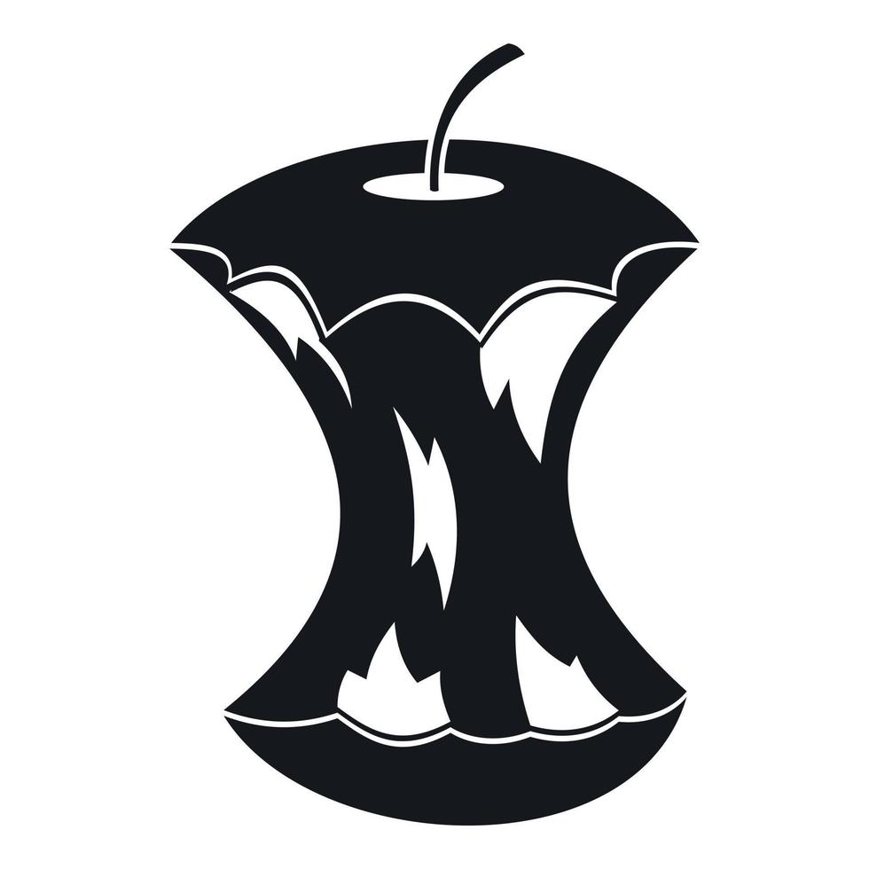 icône de trognon de pomme, style simple vecteur