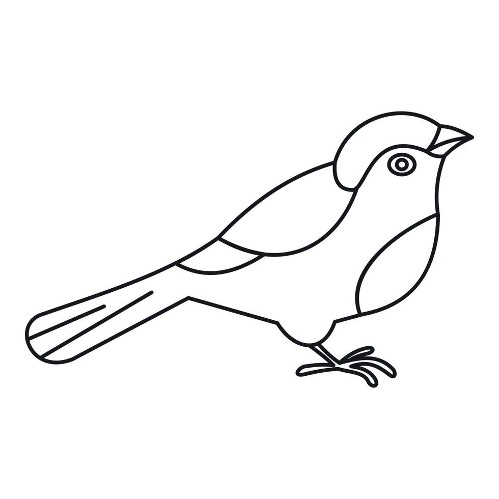 icône d'oiseau, style de contour vecteur