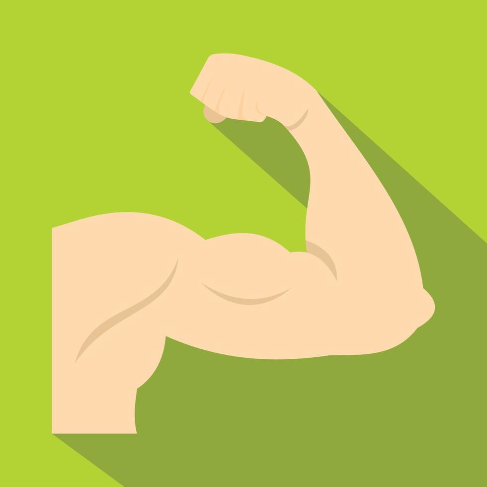 bras montrant l'icône du muscle biceps, style plat vecteur