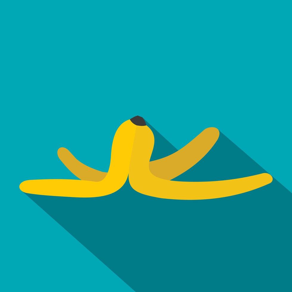 icône de peau de banane, style plat vecteur